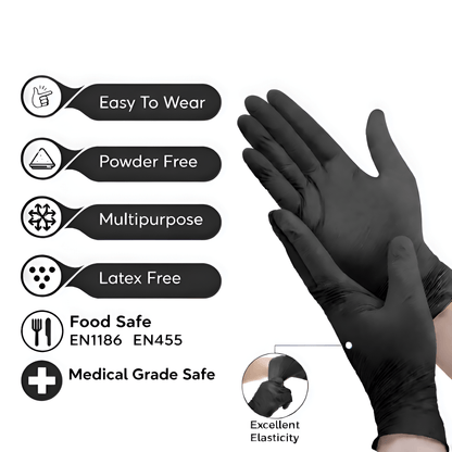 Mercator Nitrylex Black Nitrile Gloves - Box of 100
