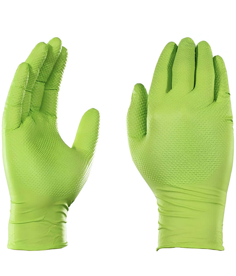 Mercator Grip+ Predator Premium Industrial Heavy Duty Gloves in bright green, showcasing durability and comfort.