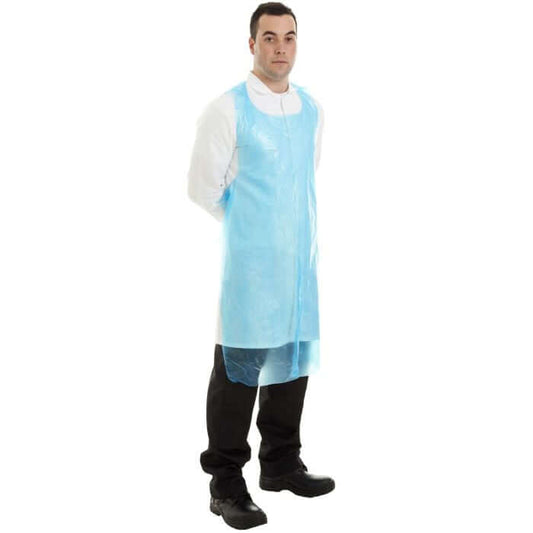 8 Micron Disposable PE Aprons Waterproof Protective Apron in blue 
