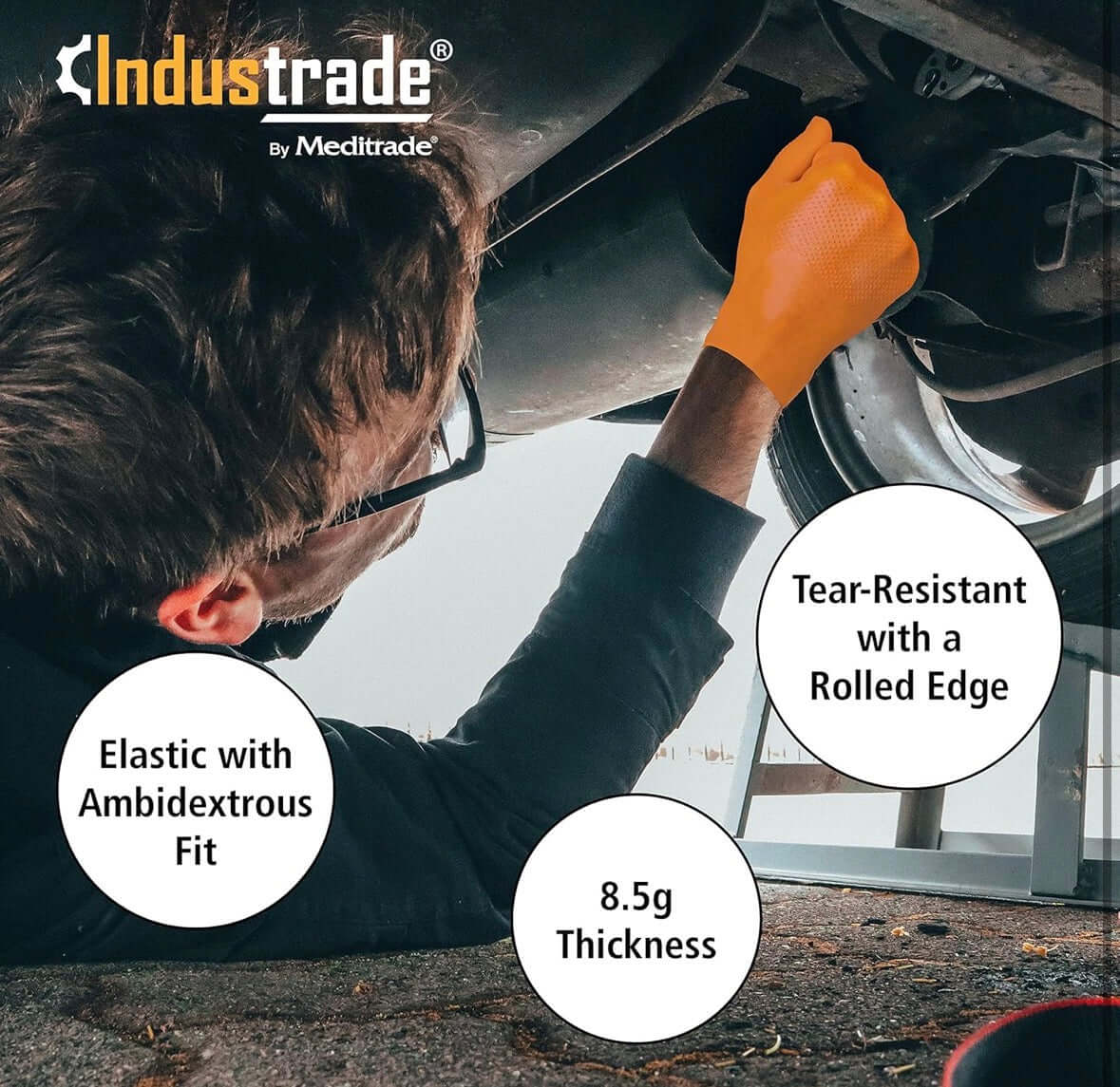 Meditrade StellarGrip Diamond Grip Nitrile Gloves 7Mil 8.5G Thickness