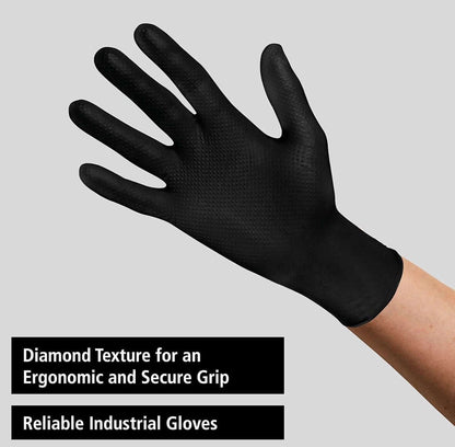 Meditrade StellarGrip Diamond Grip Nitrile Gloves 5.2Mil featuring diamond texture for secure grip and durability.