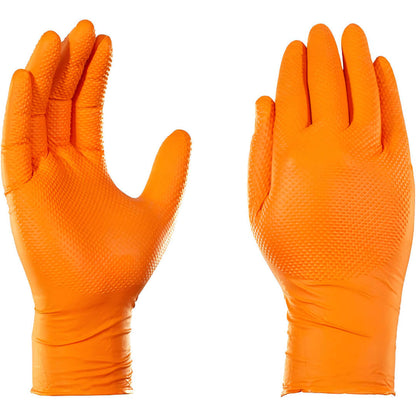 Mercator Grip+ Predator Premium Industrial Heavy Duty Gloves - Orange color showing both hands raised for protection.