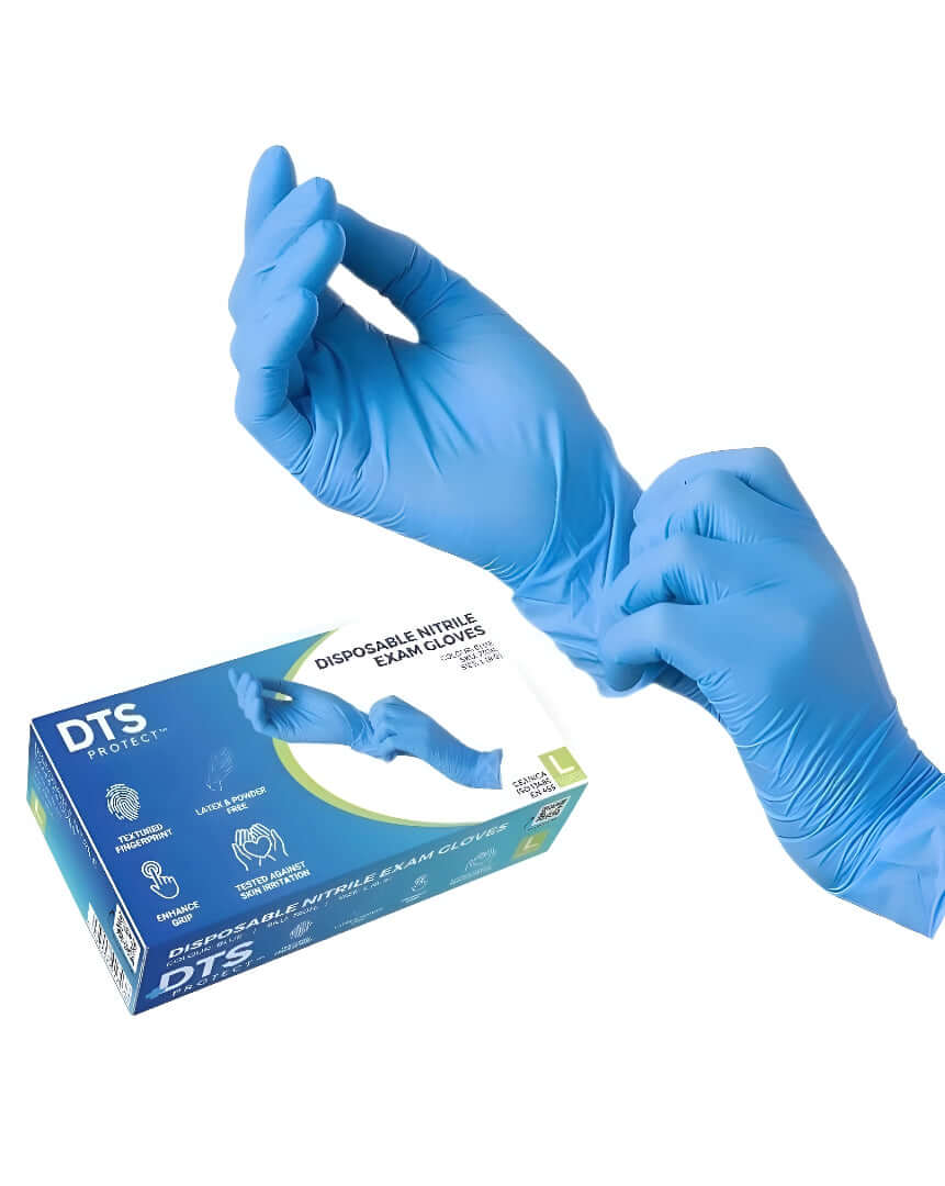 Dts Premium Disposable Powder-Free Nitrile Protective Gloves and Box 
